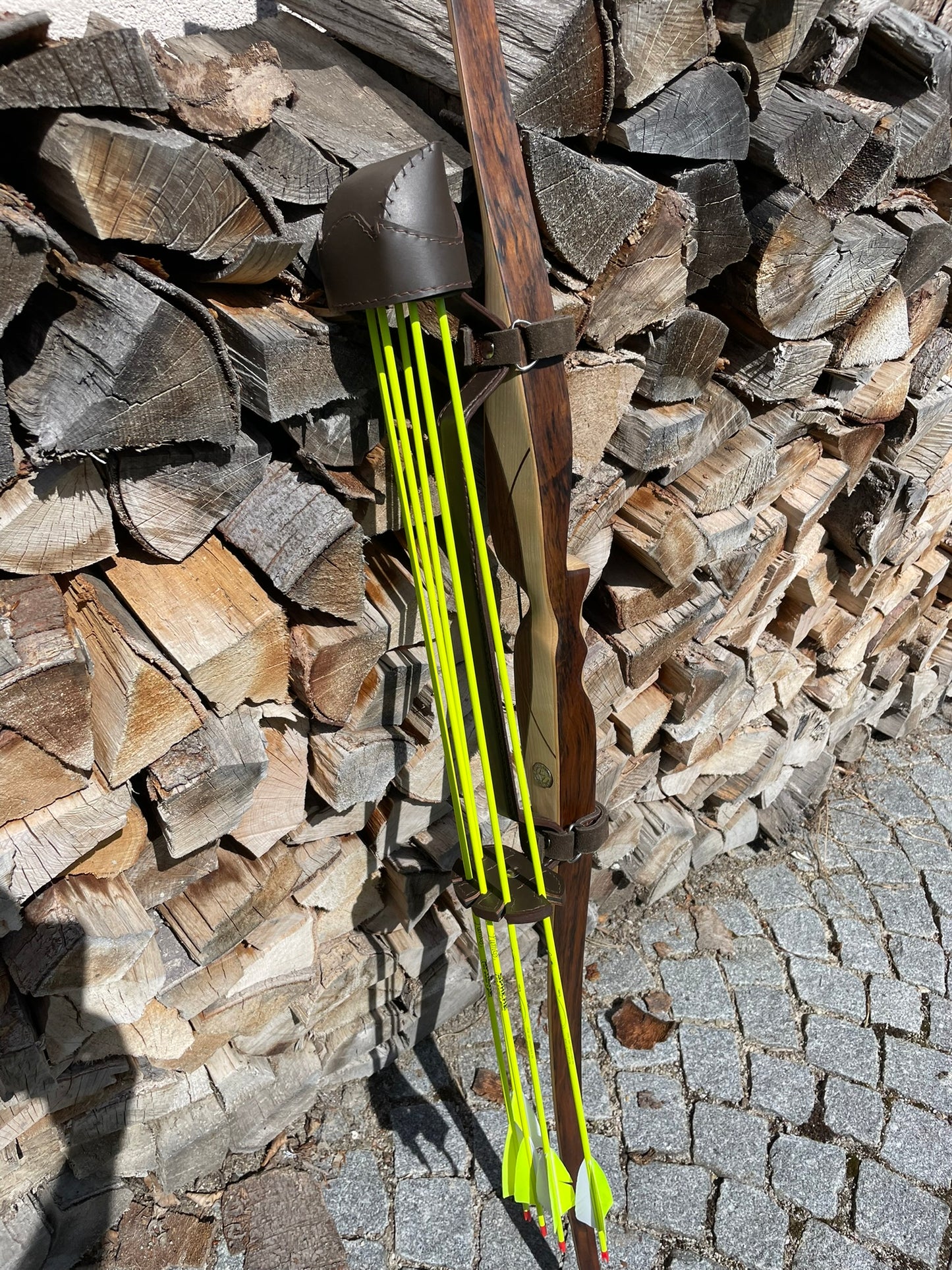 Bogenköcher braun Leder einteilig
