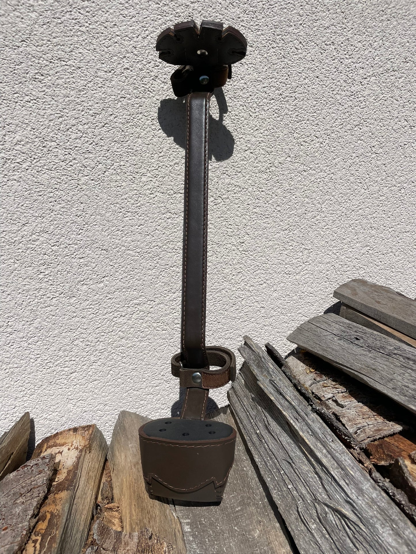 Bogenköcher braun Leder einteilig
